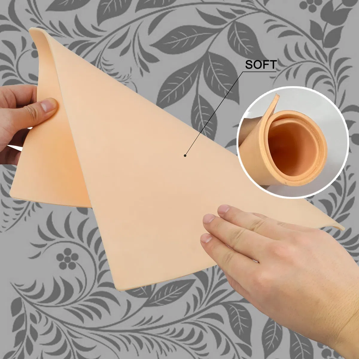 Joyeee Piel Sintetica Tatuaje, 6pcs 3mm Doble Cara Profesional Silicona Piel Sintetica Tatuaje 20 X 30cm con 10pcs Papel Transfer Tattoo para Tatuadores Principiantes y Experimentados