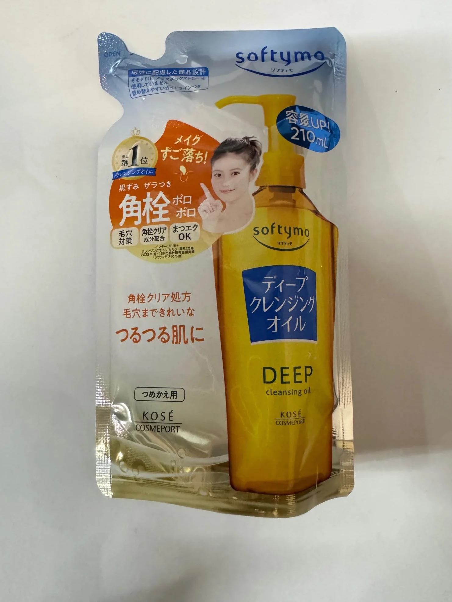Aburiya Kose Softymo Deep Cleansing Aceite Limpiador Profundo, 230ml & Recarga 200ml, Made in Japan