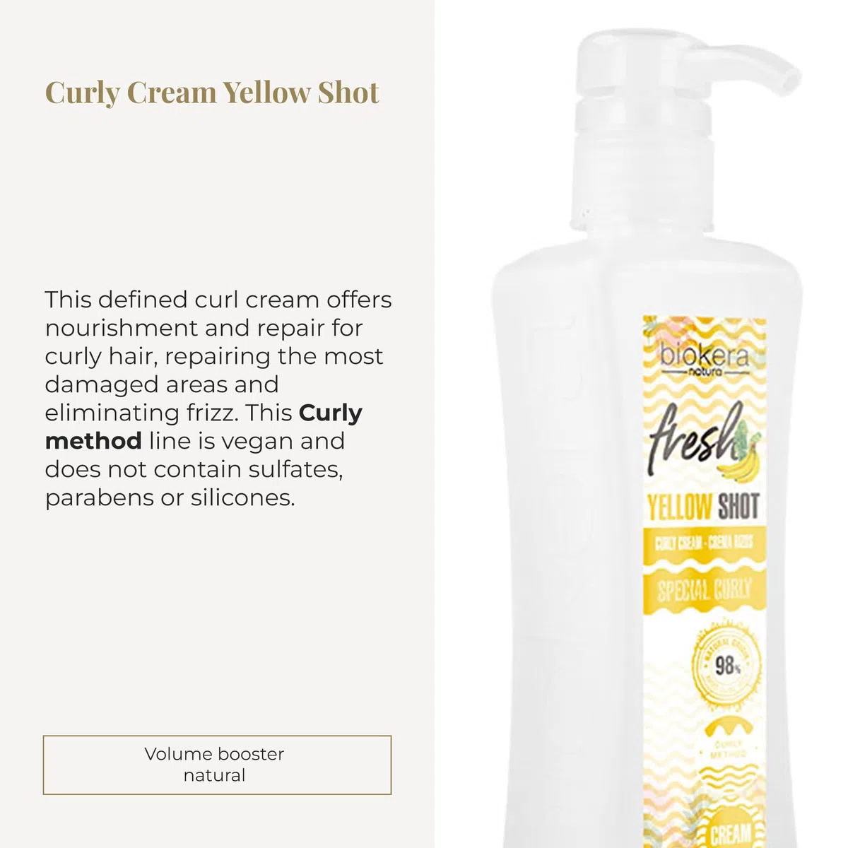 SALERM - Activador de Rizos en Crema - Curly Cream Yellow Shot - 300 ml - Biokera Fresh - Rizos Definidos - Hidratación Profunda del Cabello - Elimina el Encrespamiento - Sin Sulfatos ni Parabenos