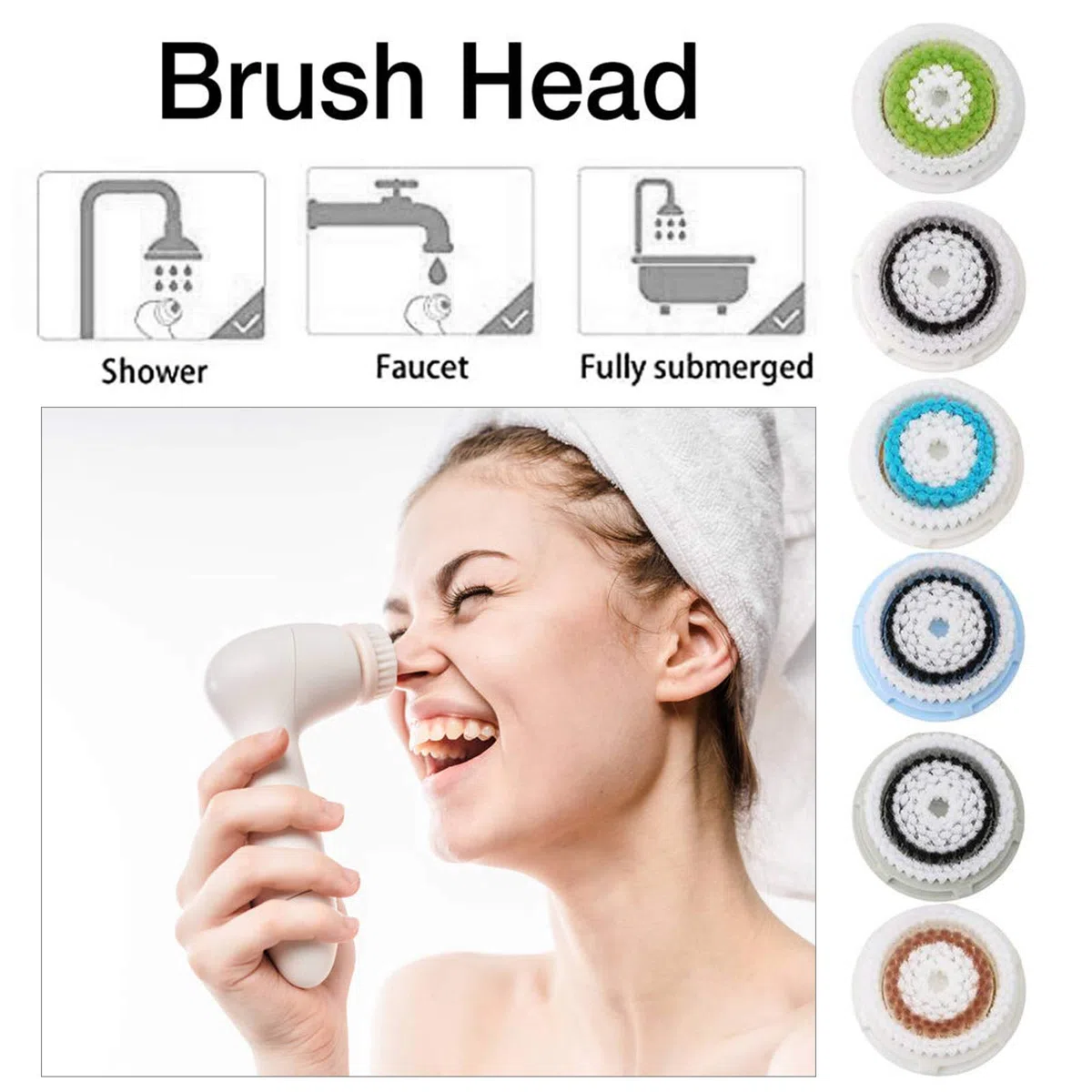 Paquete de 6 cabezales de repuesto para poros profundos para piel facial y acné, cepillo exfoliante para masajeador facial para Clari-sonic Brush-mo Si-erra