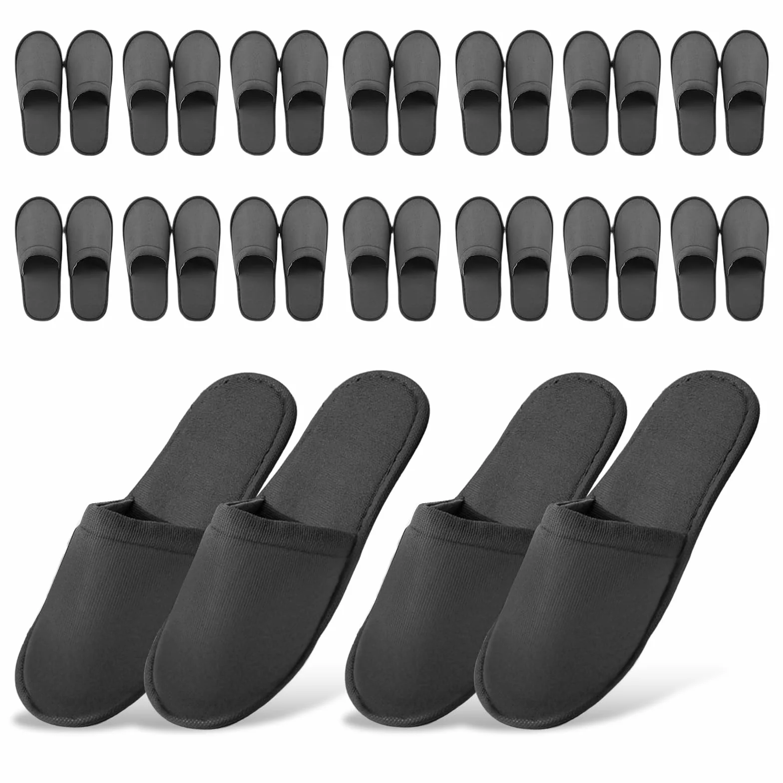15 pares de zapatillas de hotel gris: zapatillas antideslizantes desechables, cómodas y transpirables, juego de zapatillas de casa de invitados, zapatillas de rizo unisex, para huéspedes de