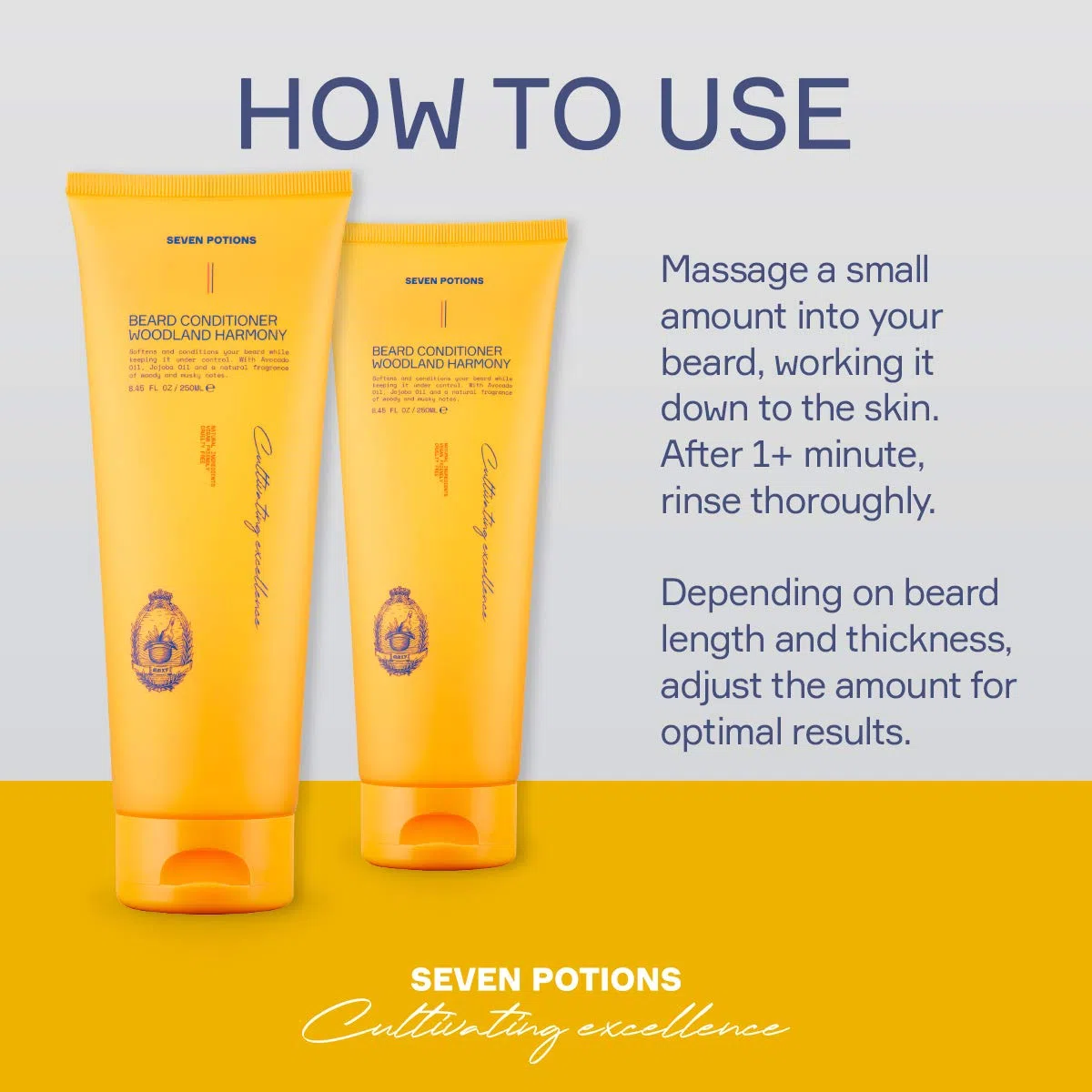 Acondicionador para Barba de Seven Potions - Evita la Picazón y la Caspa - Natural, Vegano, Libre de Crueldad (Woodland Harmony, 250ml)