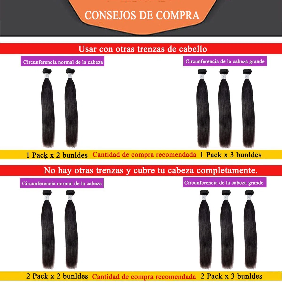 RICHAIR Paquetes de cabello humano liso, 2 paquetes, 16 pulgadas, 50g/paquete (100g en total), cabello humano brasileño 100% cabello virgen sin procesar Paquetes de tejido recto Cabello humano
