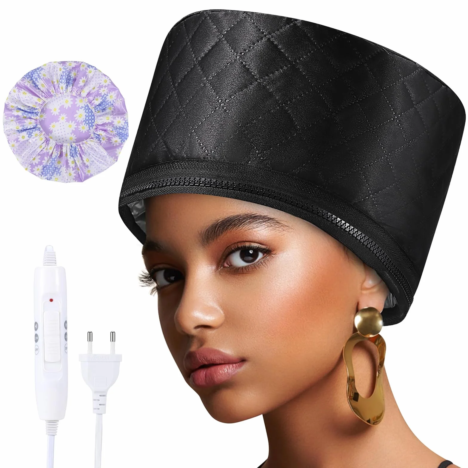 Gorro Térmico para Cabello SPA Gorro Térmico para el Cabello Impermeable 220V Gorro para el Cuidado del Cabello con Controlador Térmico Gorro Eléctrico para el Tratamiento del Cabello Vaporizador