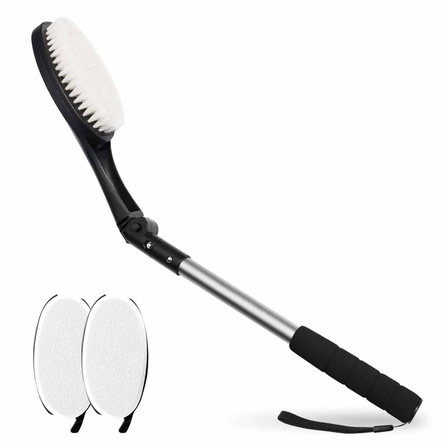 EASACE Juego de 3 cepillos de espalda con almohadillas aplicadoras, aplicador de loción corporal, cepillo de baño con mango largo, cepillo para el cuerpo, cepillo de ducha, cepillo seco, ayuda para