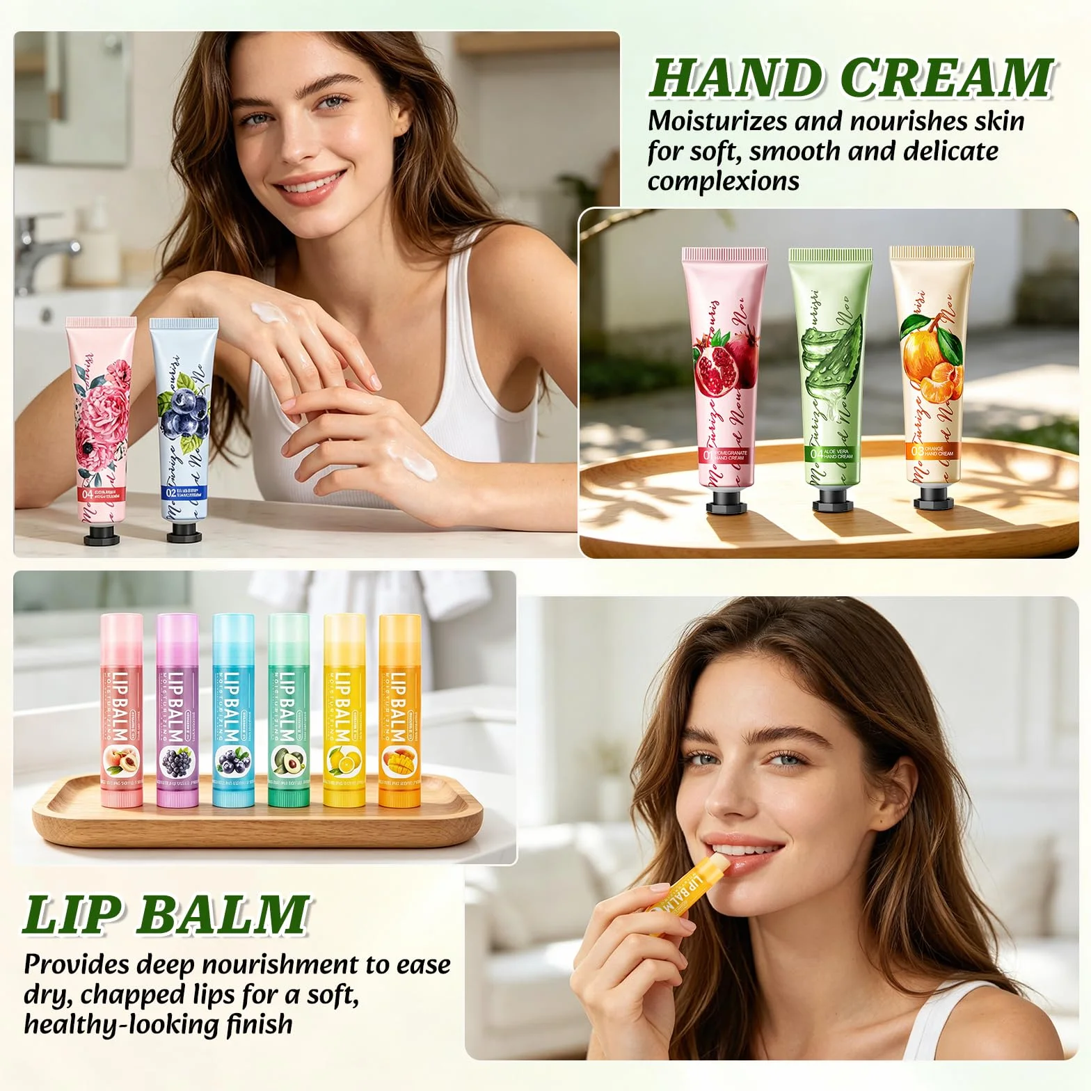 Set de Regalo de 100 Piezas con Crema de Manos, Mini Regalos para Mujeres que Incluyen Cremas de Manos, Bálsamos Labiales, Mini Limas de Uñas, Bolsitas de Organza y Tarjetas de Agradecimiento
