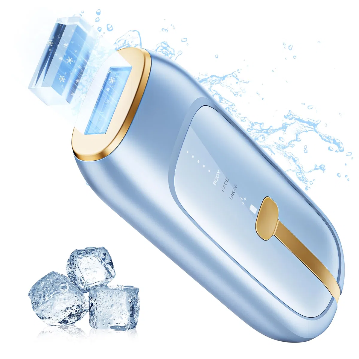 Depiladora Luz Pulsada, IPL Sapphire Indolora Depiladora Laser para Mujeres y Hombres, Con Funda, Enfriamiento Efecto Hielo, para Piernas, Bikini, Axilas, Cara, Cuerpo