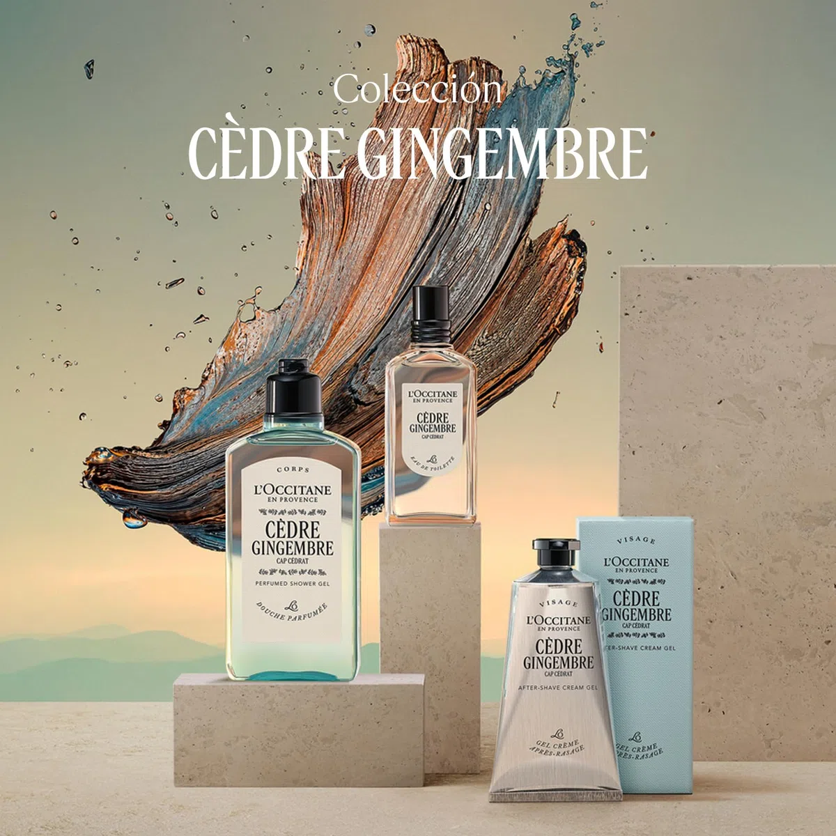 L'OCCITANE - Gel Crème Aftershave Cèdre Gingembre (anteriormente Cap Cédrat) - 75 ml - Hidrata y reduce las irritaciones - Fabricado en Francia