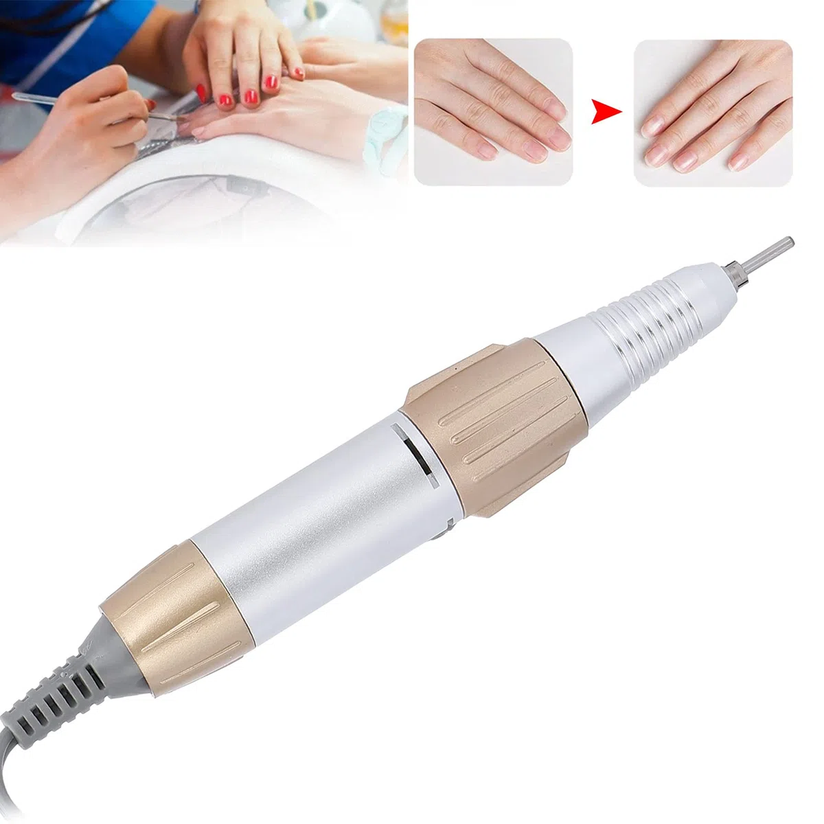 35000 RPM pluma de taladro de uñas eléctrica, de repuesto para taladro de uñas, herramienta de manicura y pedicura para uñas acrílicas, herramienta de arte de uñas de bajo ruido para uso