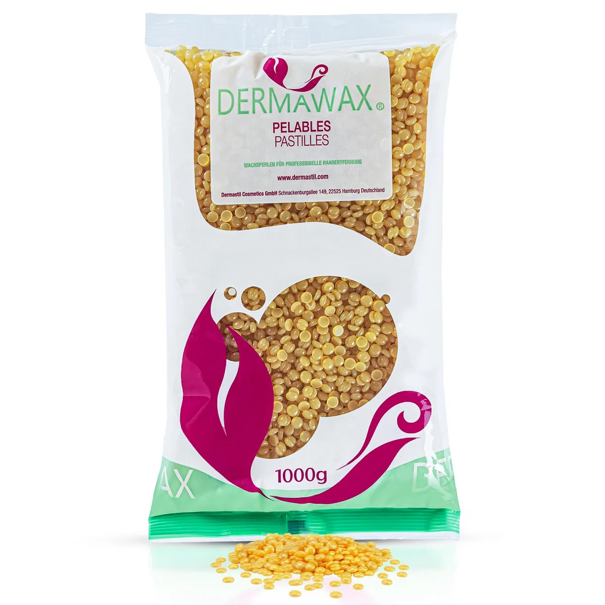 DERMAWAX Cera Depilatoria Profesional con Miel 1 kg – Para Mujeres y Hombres, Sin Bandas, Baja Temperatura, Depilación Facial, Corporal e Íntima – Made in Italy