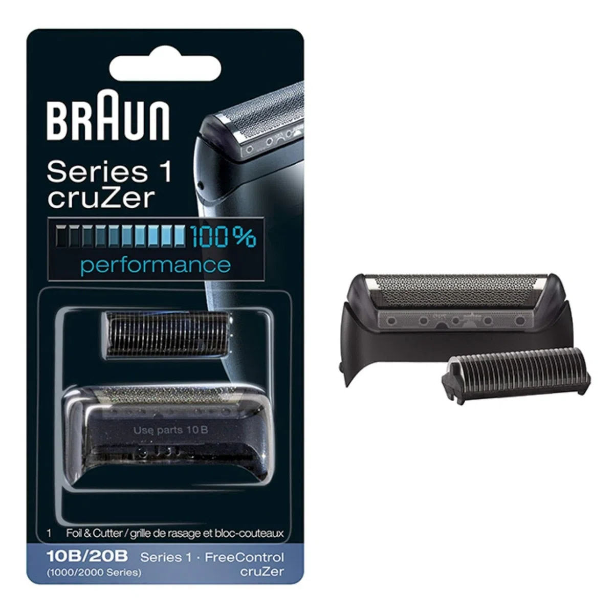 Braun - Combi-pack 10B - Láminas de recambio + portacuchillas para afeitadoras Series 1/FreeControl