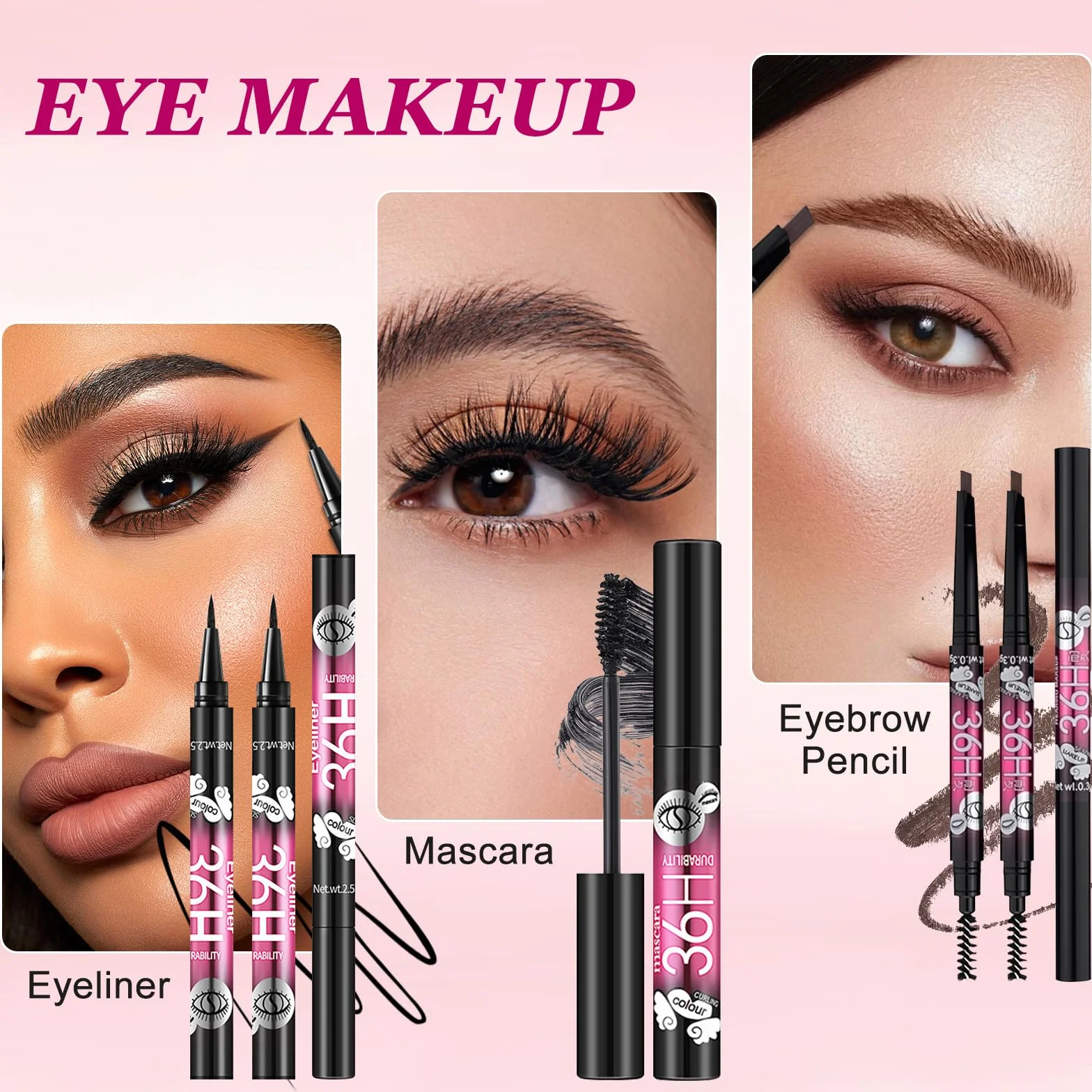 Set Maquillaje Mujer, Set Regalo Maquillaje Adolescente, Kit de Maquillaje Profesional Completo con Paleta Sombras de Ojos Corrector Contorno Base Líquida Eyeliner Mascara Gloss Labios Pinceles