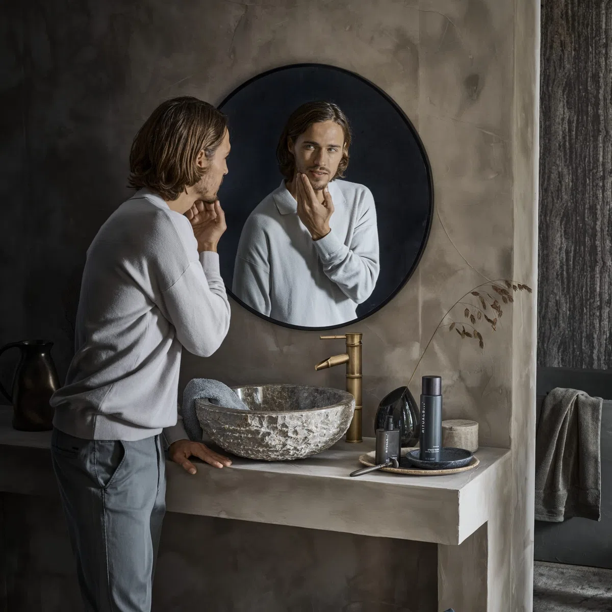 Crema de Afeitar RITUALS Homme Collection, con Ginseng - Propiedades Hidratantes y Tonificantes con Complejo Hidratante