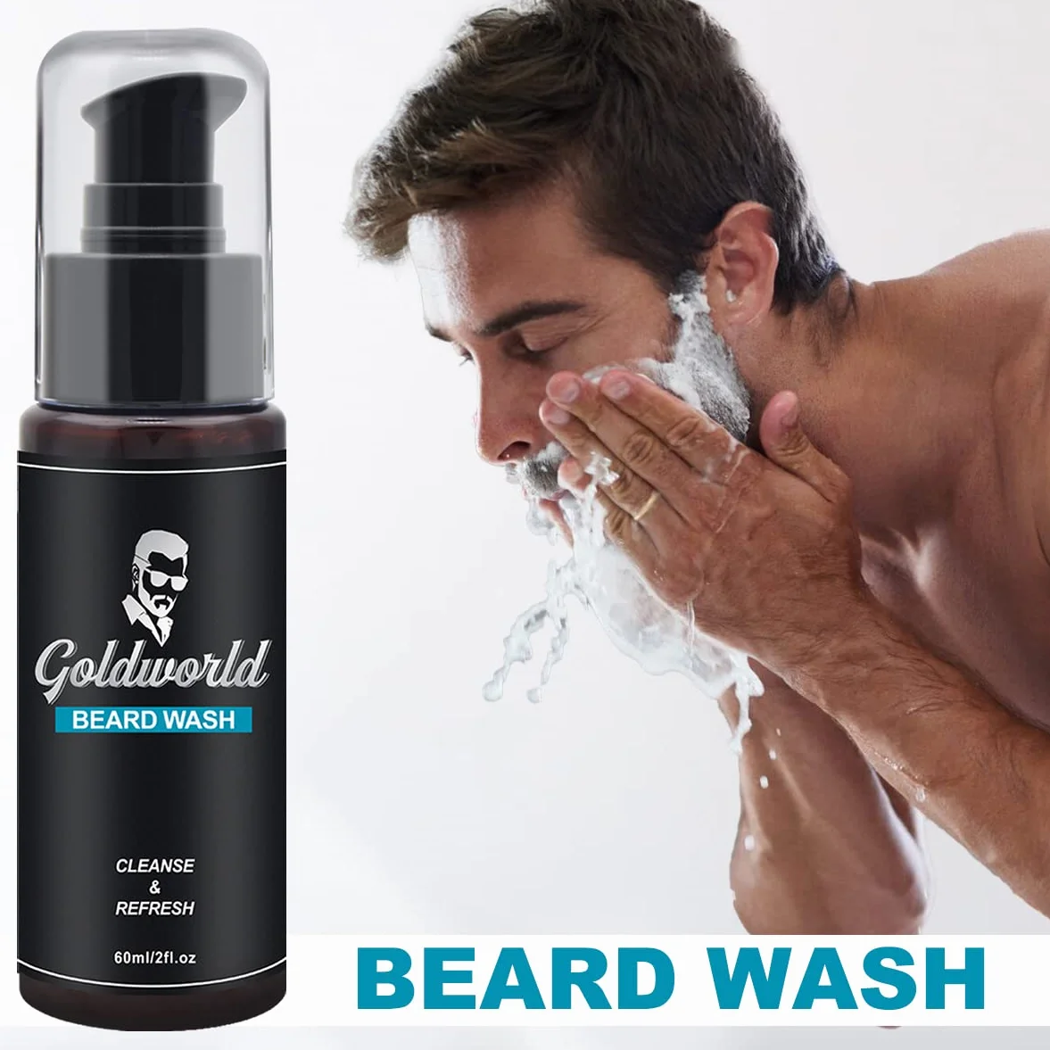 Kit de cuidado de barba para hombres con aceite,cepillo, peine,champú,bálsamo para barba,corte de hu zi,bolsa de almacenamiento esencia de barba - Regalo original para hombres,Navidad y Día del Padre