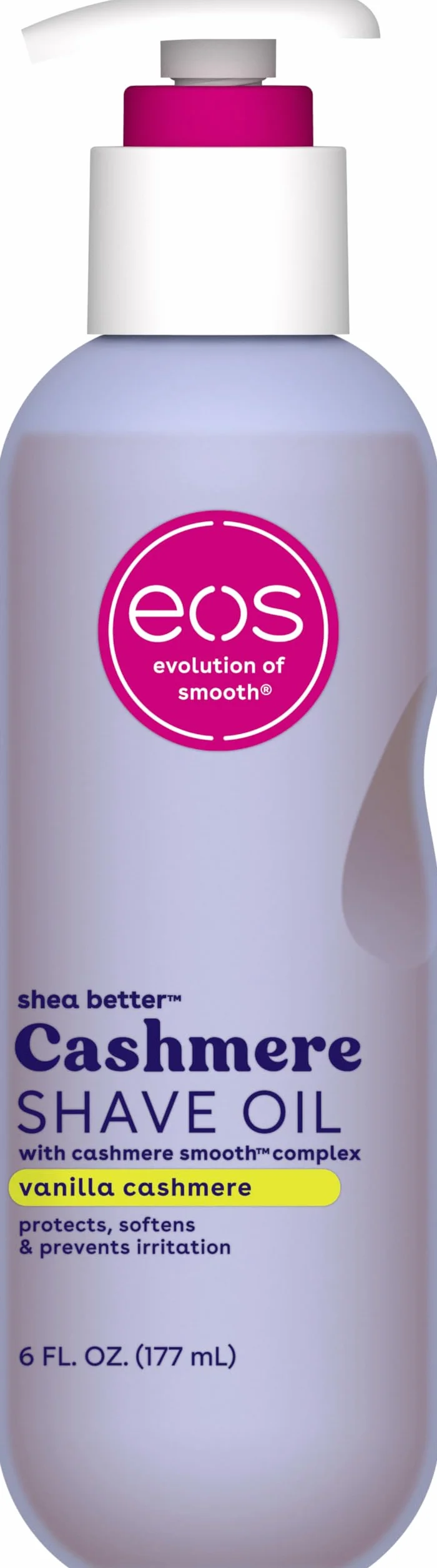 eos Cashmere Skin Collection Shave Oil- Vanilla Cashmere Scented, Entire Bikini Area-Approved, 6 fl oz