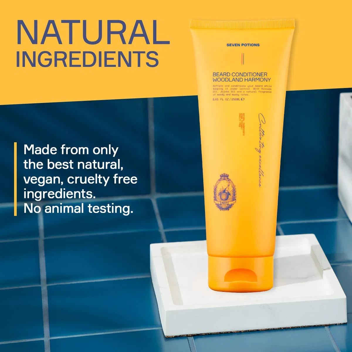 Acondicionador para Barba de Seven Potions - Evita la Picazón y la Caspa - Natural, Vegano, Libre de Crueldad (Woodland Harmony, 250ml)