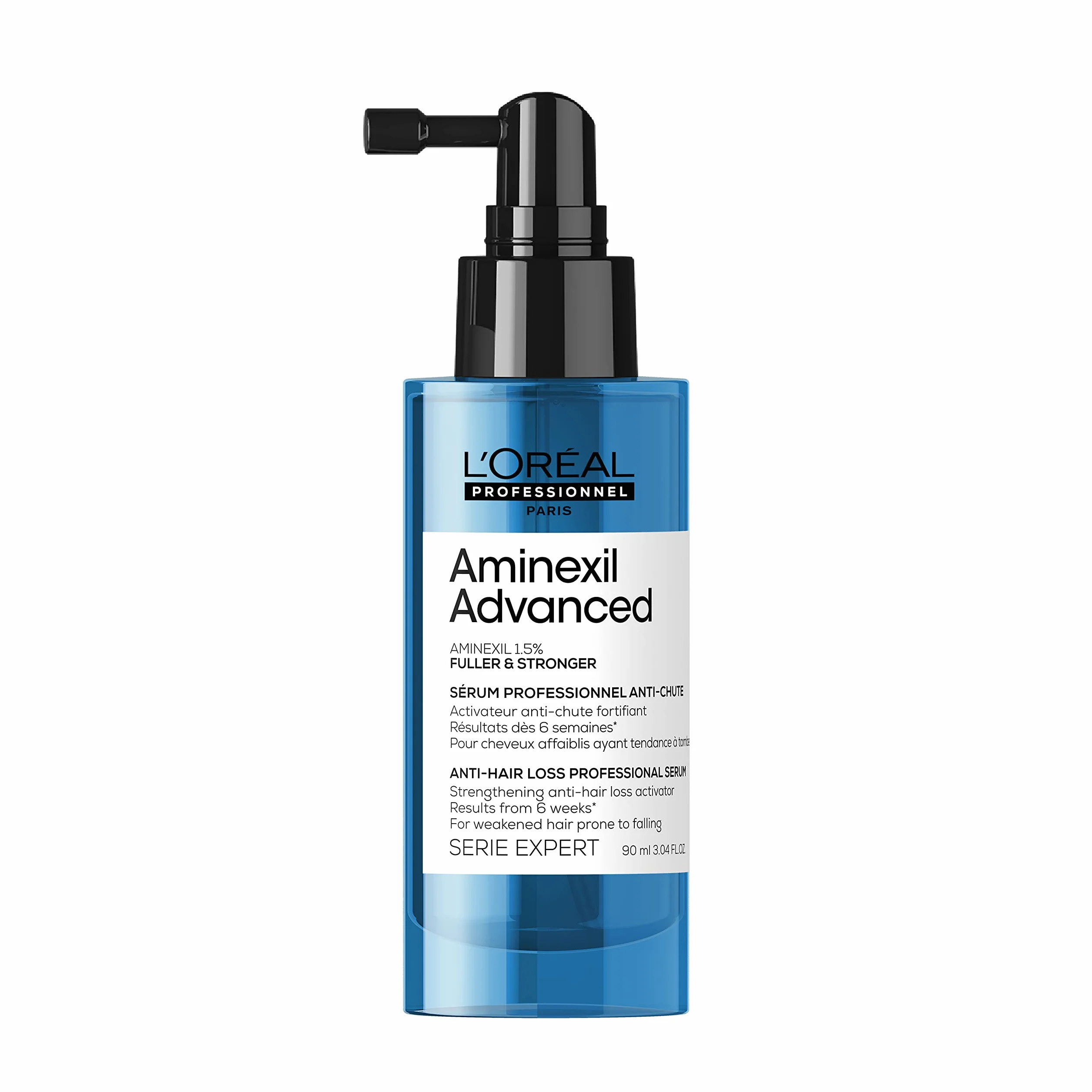 L'Oréal Professionnel Sérum Aminexil Advanced Fuller & Stronger, Enriquecido con Activos Dermatológicos para Prevenir la Caída del Cabello, Aminexil Advanced, 90 ml