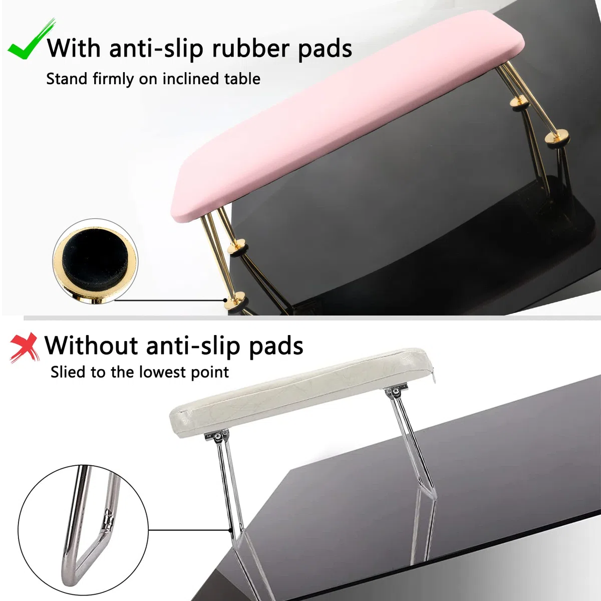 Apoya Manos para Manicura, Reposamanos para Uñas Cojín de Mano de Manicura de Cuero de Microfibra con Reposabrazos Manicura Alfombras Pequeñas Accesorios para Uñas para Manicura (Rosa)