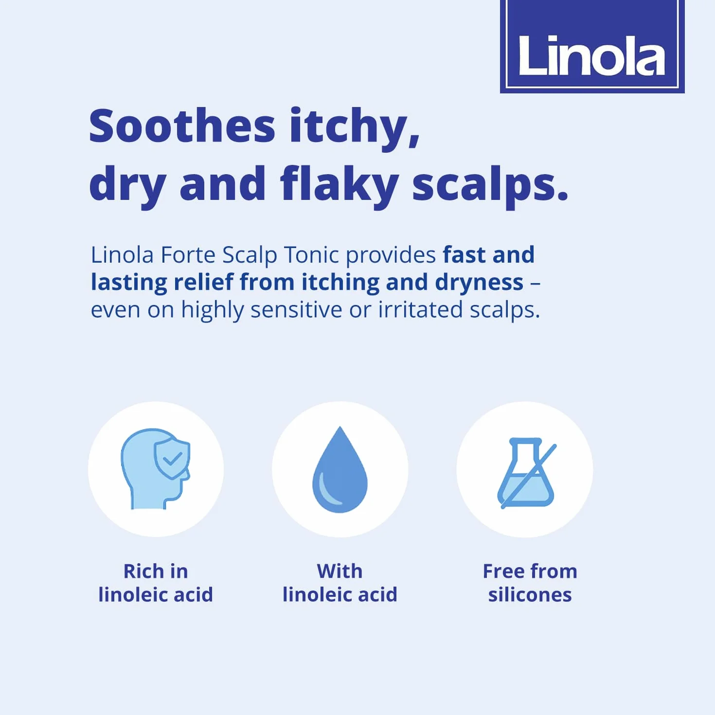 Linola Forte Kopfhaut-Tonikum beruhigt juckende, trockene und schuppige Kopfhaut, 100 ml Solución