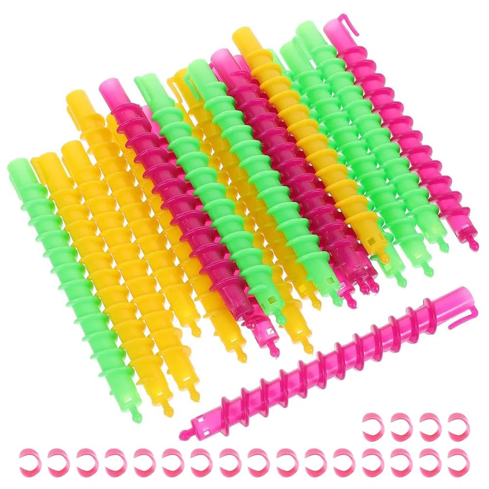 20 unidades de 15 cm de espiral de plástico para peluquería, rizadores de pelo, rizadores de pelo permanentes, herramientas de salón de belleza para mujeres y niñas