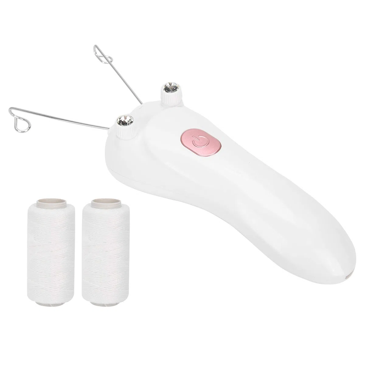 Depiladora Eléctrica de Hilo de Algodón, Máquina de Depilación Corporal Facial, Dispositivo de Depilación Física para Cara, Piernas Y Brazos(rosado)