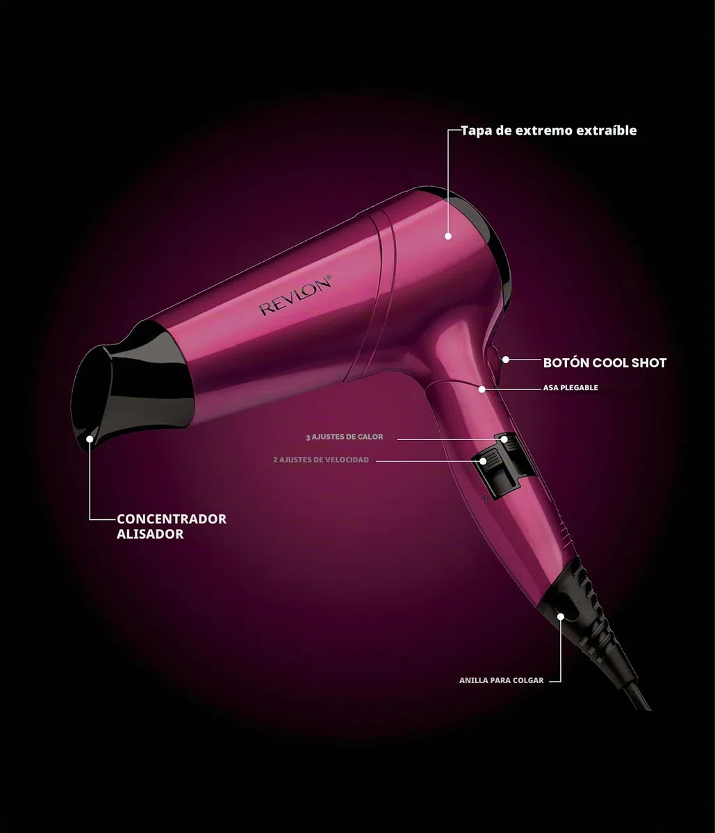 Revlon RVDR5229 Secador Perfect Heat Frizz Fighter, 2200W, Mango plegable