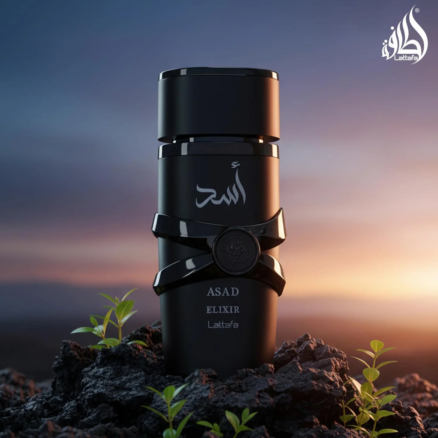 Lattafa Asad Elixir, Eau de Parfum, Negro, Botella de perfume lujosa, 100 ml