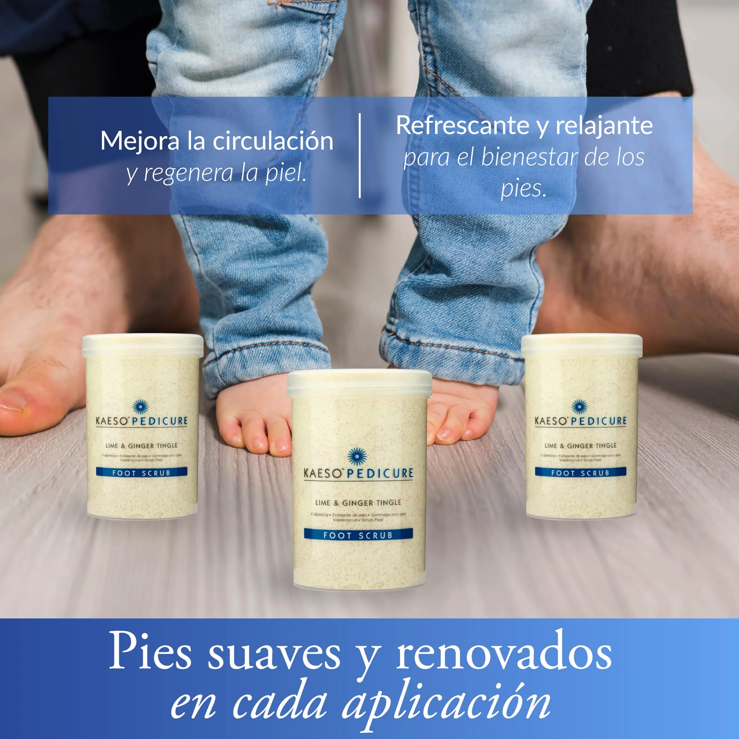 KAESO Exfoliante para Pies Lima y Jengibre 1200ml – Elimina Durezas y Células Muertas – Con Menta Refrescante, Hidratación y Regeneración Celular – Pies Más Suaves, Renovados y Listos para Pedicura