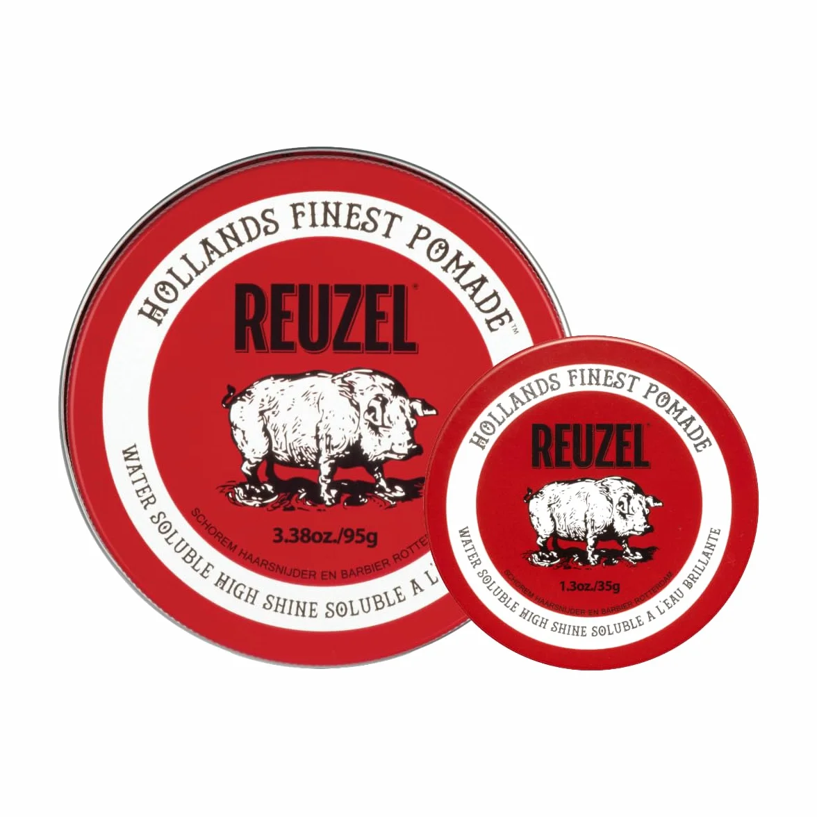 Reuzel 2026 Road Trip, Red Pomade Medium Hold High Shine Pomade for Men, Water Soluble for a Flexible High Shine Look, 95g + Free Travel Size 35g