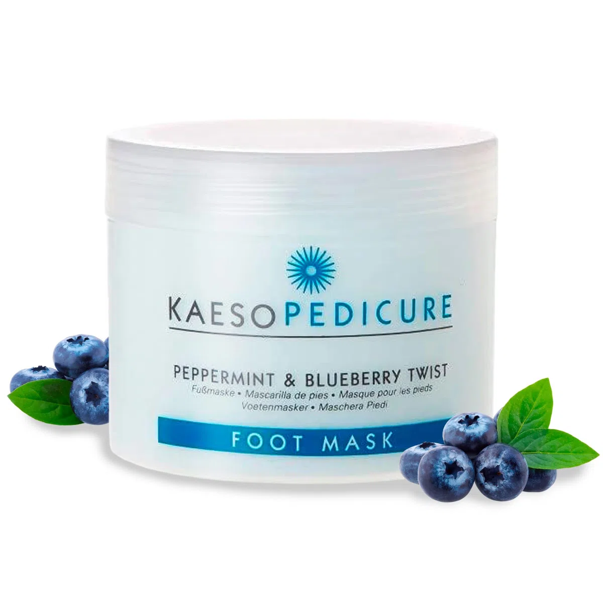 Kaeso Mascarilla para Pies con Menta y Arándanos 450ml que Hidrata y Repara la Piel Seca - Mascarilla Calmante que Suaviza y Nutre Pies Agrietados - Tratamiento Refrescante y Antiedad