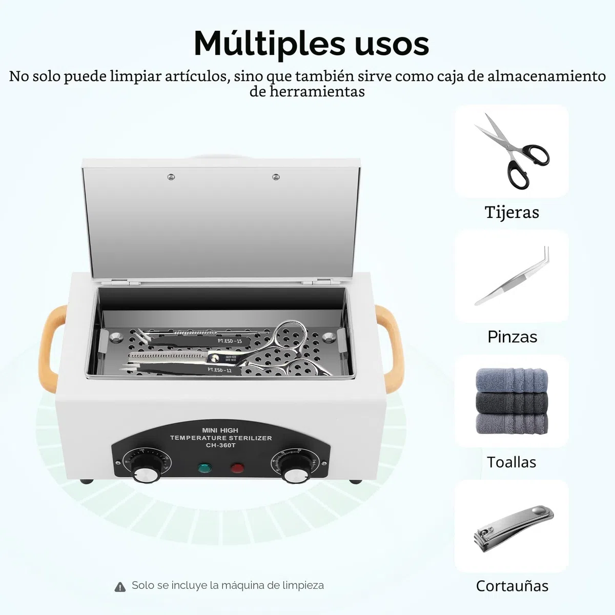 Esterilizador de Aire Caliente, Esterilizador de Material de Manicura de 300W 2L, Con Temporizador y Luz Indicadora, Autoclave de Esterilización, Para Desinfectar Tijeras, Pinzas, Toallas y