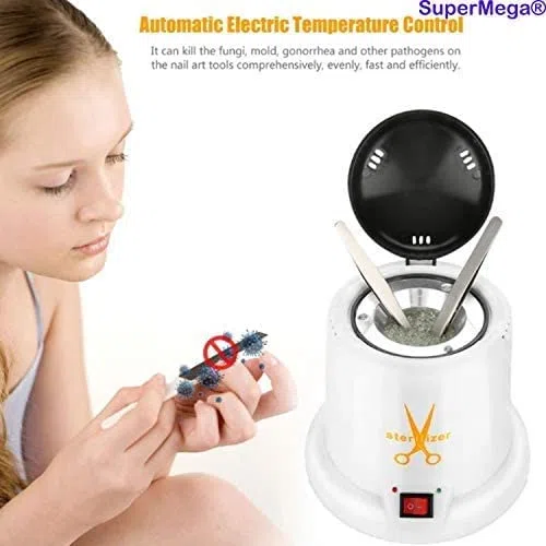 PANDAROJO Esterizador cuarzo Manicura y Pedicura Esterilizador 100W con Bolas de Cuarzo Instrumento Desinfección y Limpieza a 250 Grados para peluqueria y estetica (BLANCO), 1.0 unidad