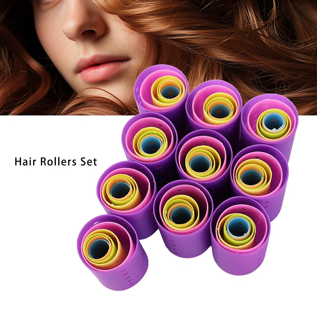 SENECESLI Juego de Rulos para el Cabello, Rulos de Plástico Suave sin Calor para Rizos Suaves, con Clips y Pasadores para Peinar con Volumen, para Peluquería, Uso Doméstico (Juego de para el