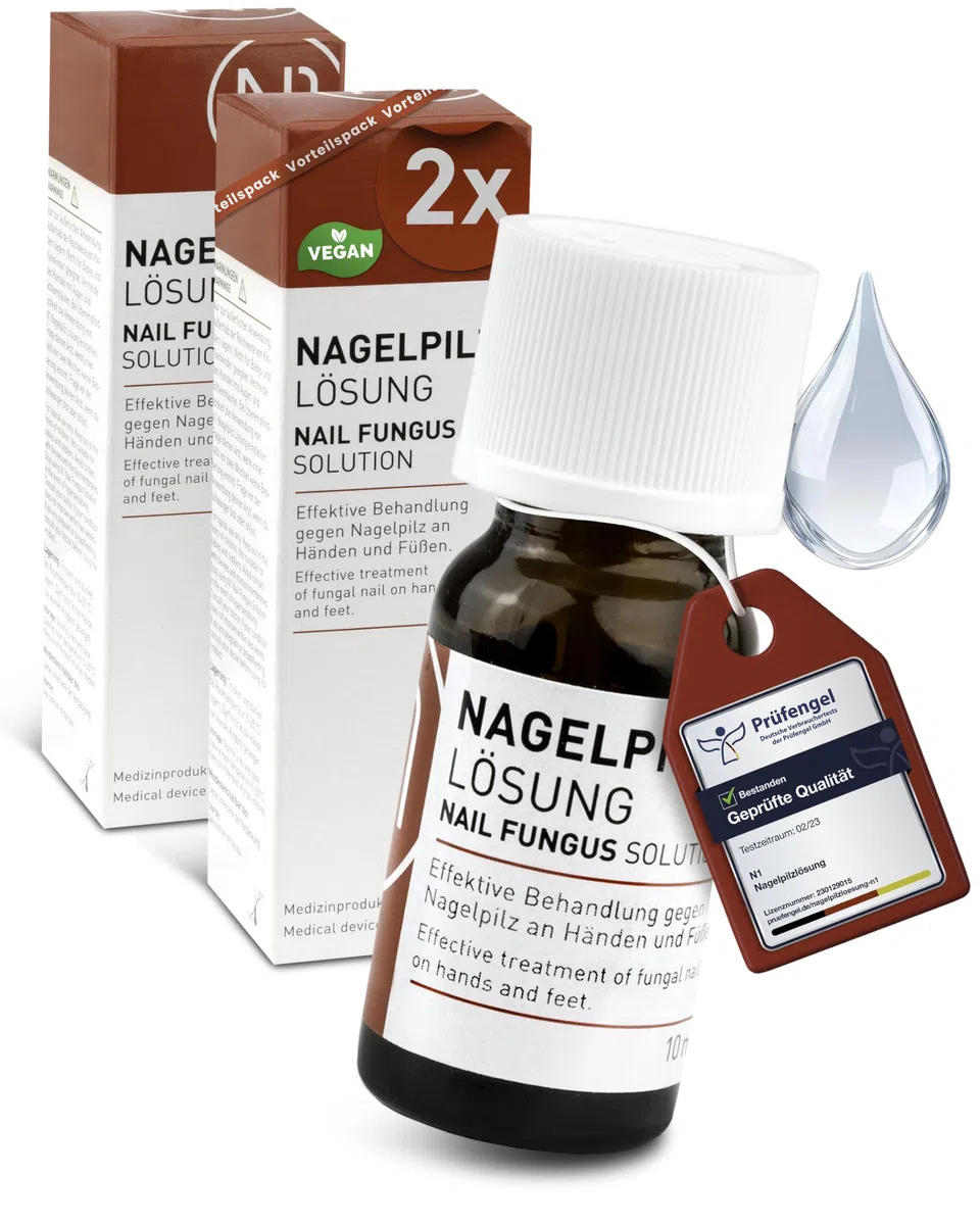 N1 Solución para hongos en las uñas, 20 ml, producto médico para un tratamiento intensivo rápido, calidad de farmacia con efecto demostrado, esmalte de uñas para tratamiento de hongos en las manos y