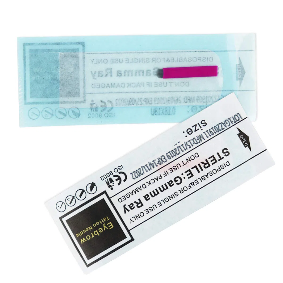 50 piezas Rosa Agujas de Microblading Nano 0.18mm Maquillaje permanente 18U 12 Slope 14 Slope (18U)