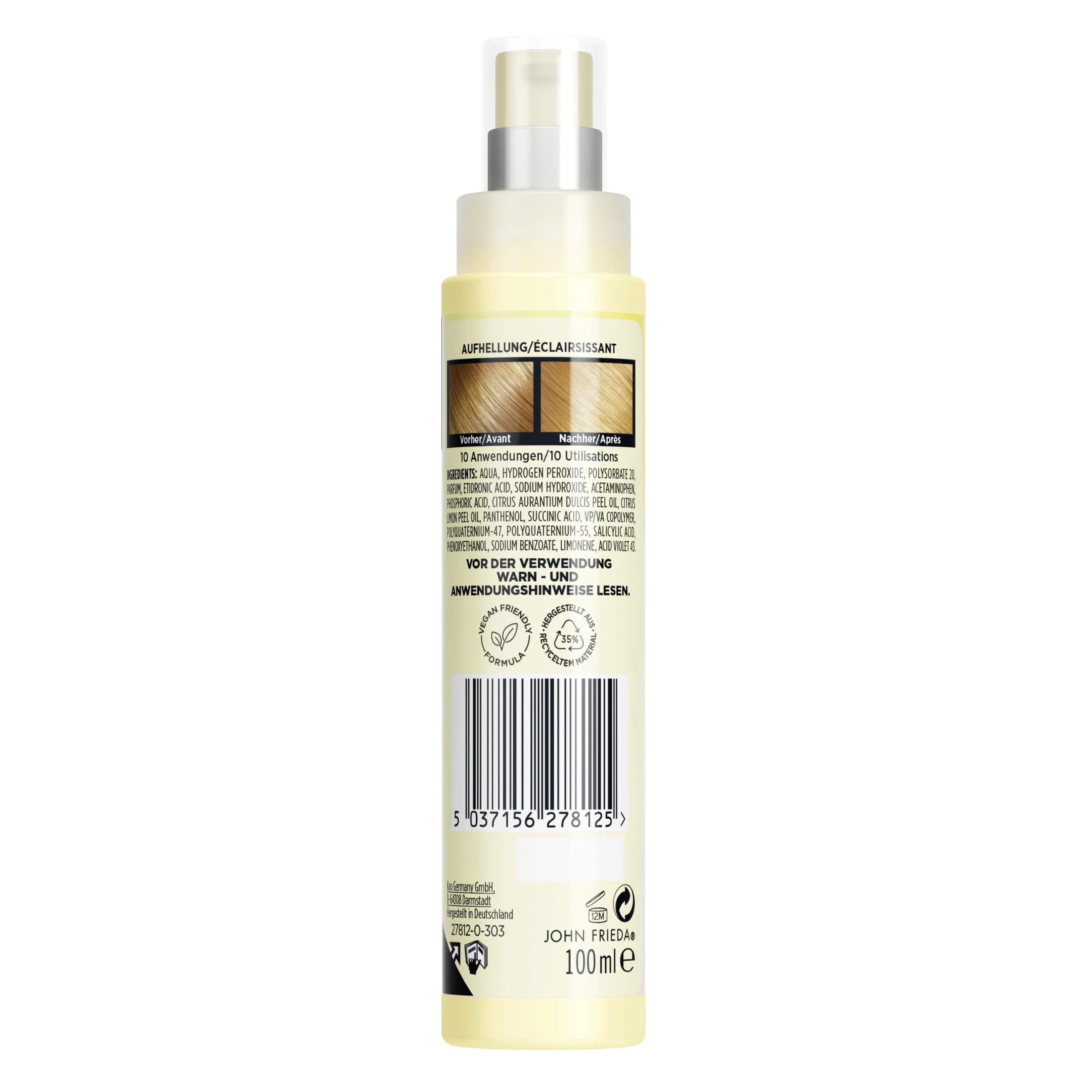 John Frieda Go Blonder - Espray blanqueador para cabello rubio escalonado, contenido: 100 ml, aclara gradualmente, para un rubio de aspecto natural