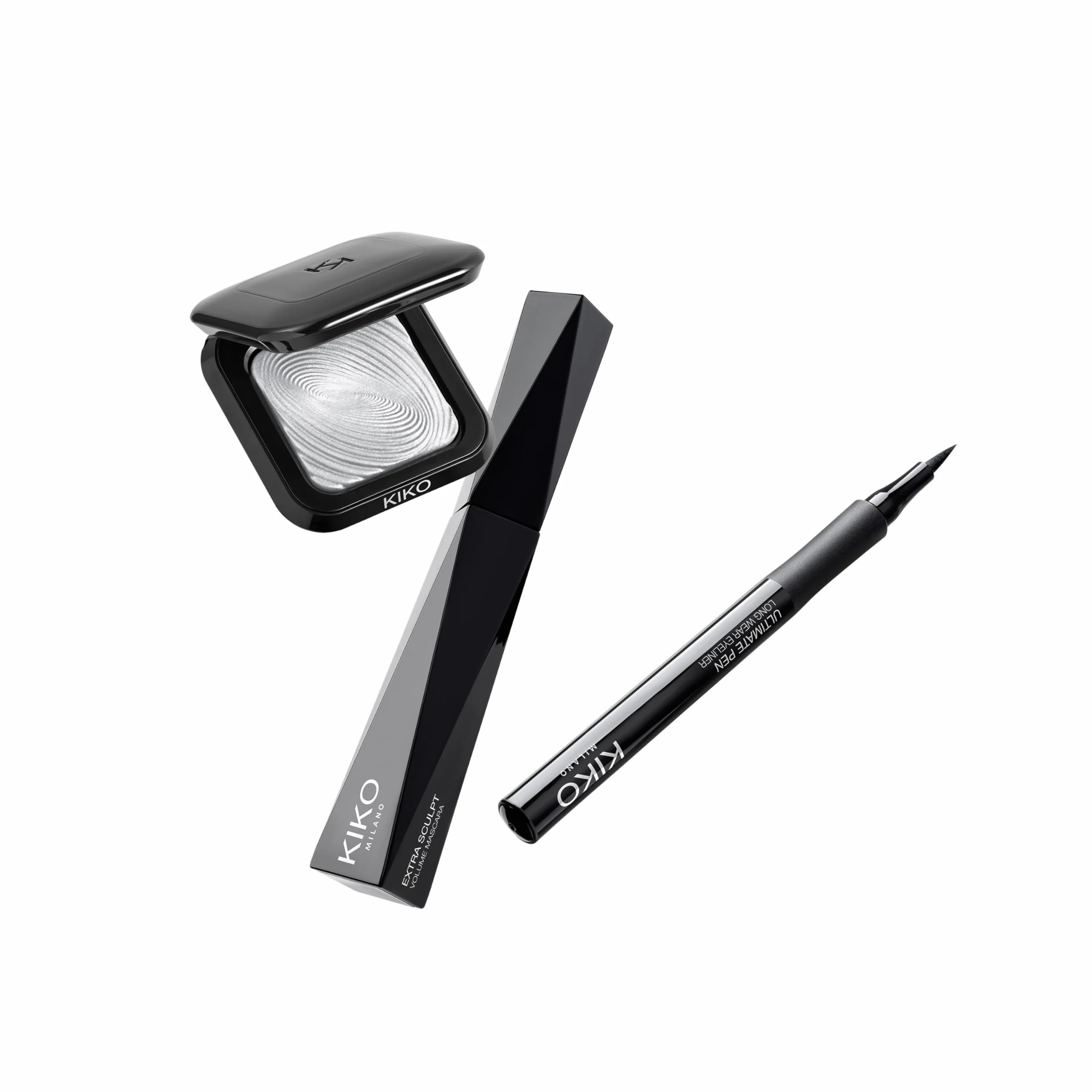 KIKO Milano Snow-Kissed Holiday Jingle Trio Eyes Gift Set, Kit De Regalo Para Ojos: Máscara De Pestañas Efecto Volumen, Rotulador Delineador Y Sombra De Ojos Metalizada