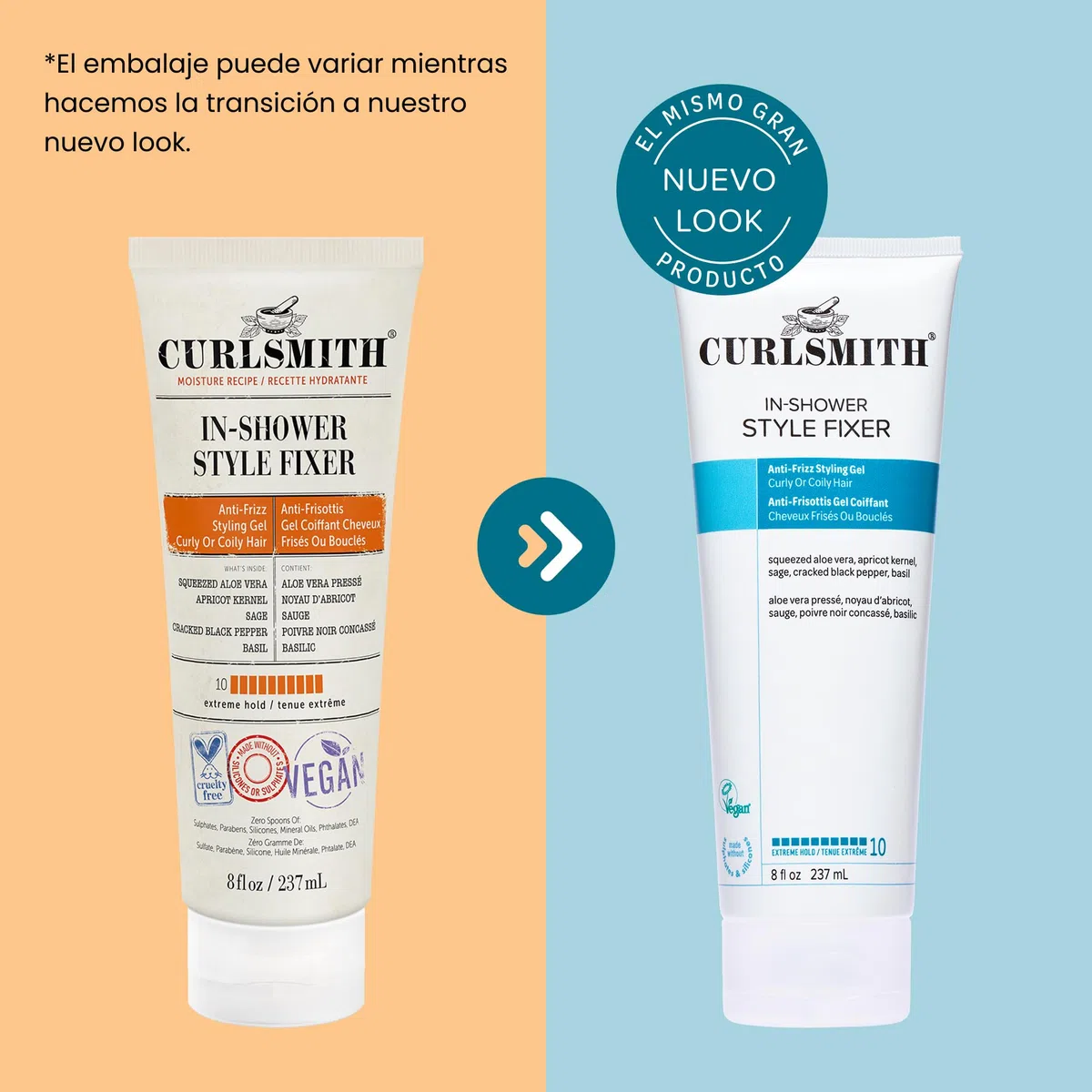 Curlsmith In-Shower Style Fixer - Gel de fijación fuerte para rizos, estilizado resistente a la humedad, para todo tipo de rizos, vegano y libre de crueldad (8 oz)