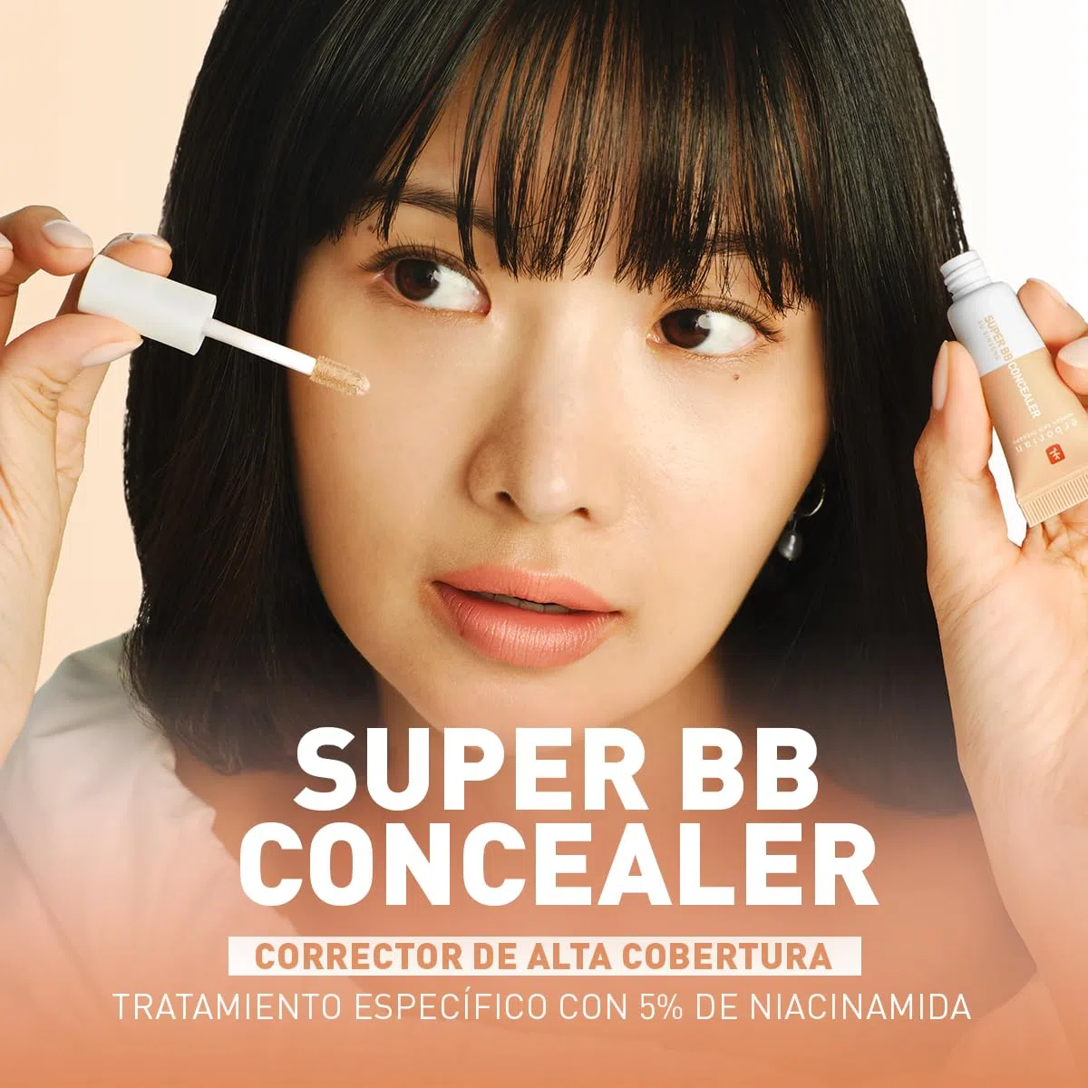 Erborian – Super BB CONCEALER - Corrector Antiojeras de Alta Cobertura con Niacinamida y SPF 25 - Hidratante para Ojos con Acabado Natural - Cosmética Coreana