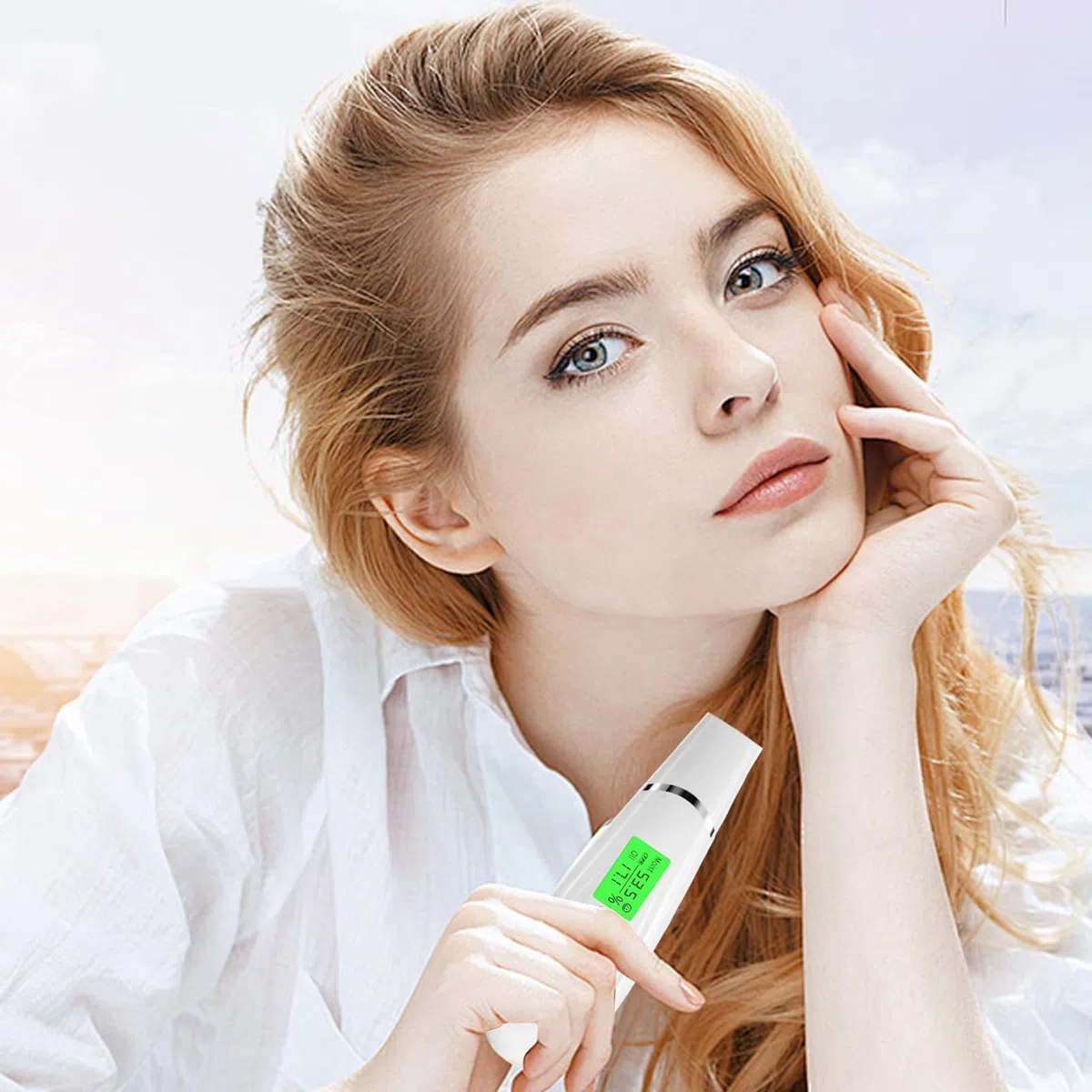 Monitor de hidratación de la piel, ABS, máquina analizadora de piel, analizador de pieles faciales para pruebas de humedad de la piel, cuidado de belleza, spa y uso diario de cuidado de la piel