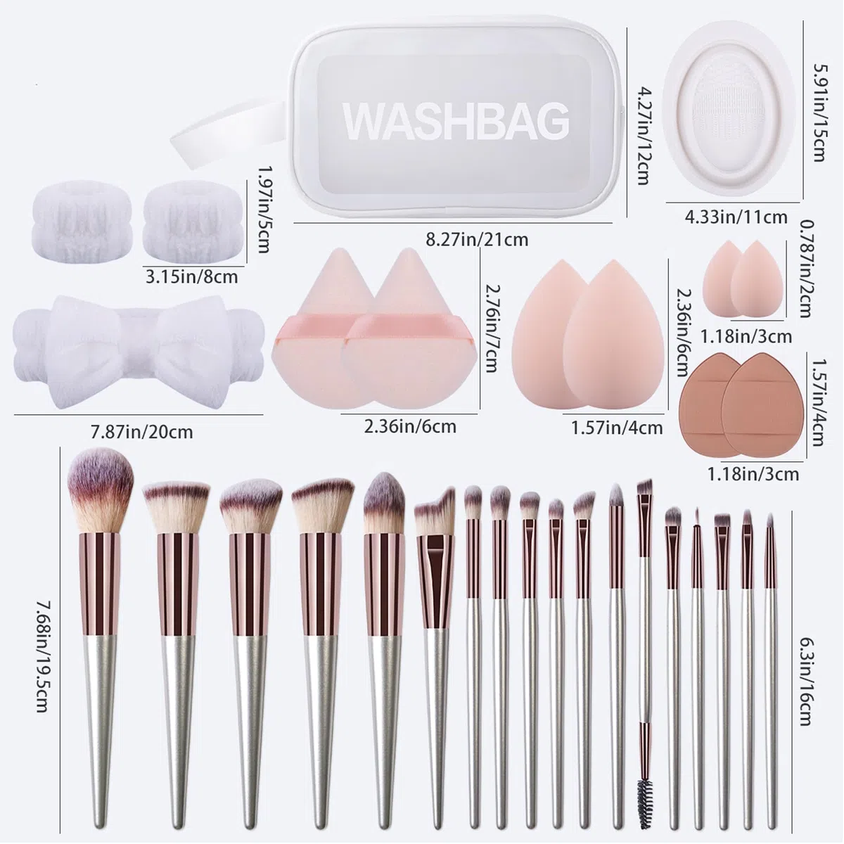Brocha de Maquillaje Profesional Avanzada, 31 Piezas Juego de Brochas de Maquillaje Profesional Avanzado para Rostro y Ojos Blush Foundation Concealer Powder#3