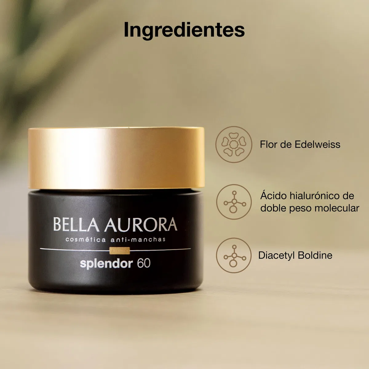 Bella Aurora Crema Facial de Día Anti-Edad 60+ Años SPF 20, 50 ml Anti-manchas, Anti-Arrugas y Despigmentante | Efecto Lifting | Ácido Hialurónico | SPLENDOR 60