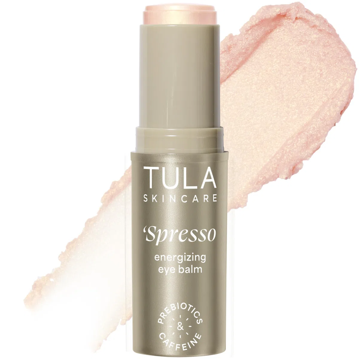 TULA Skin Care Eye Balm Gold Glow - Tratamiento de círculos oscuros, hidrata e ilumina al instante la zona debajo de los ojos, portátil y perfecto para usar sobre la marcha, 0.35 onzas.