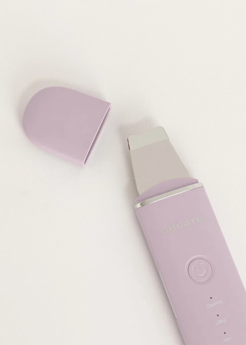 CREATE/SONIC PURE SKIN 4 in 1 / Limpiador facial ultrasónico 4 en 1 lavanda/Tecnología EMS, 4 tecnologías, 4 limpiezas, efecto lifting, cabezal de acero inoxidable de grado médico, 1,5W