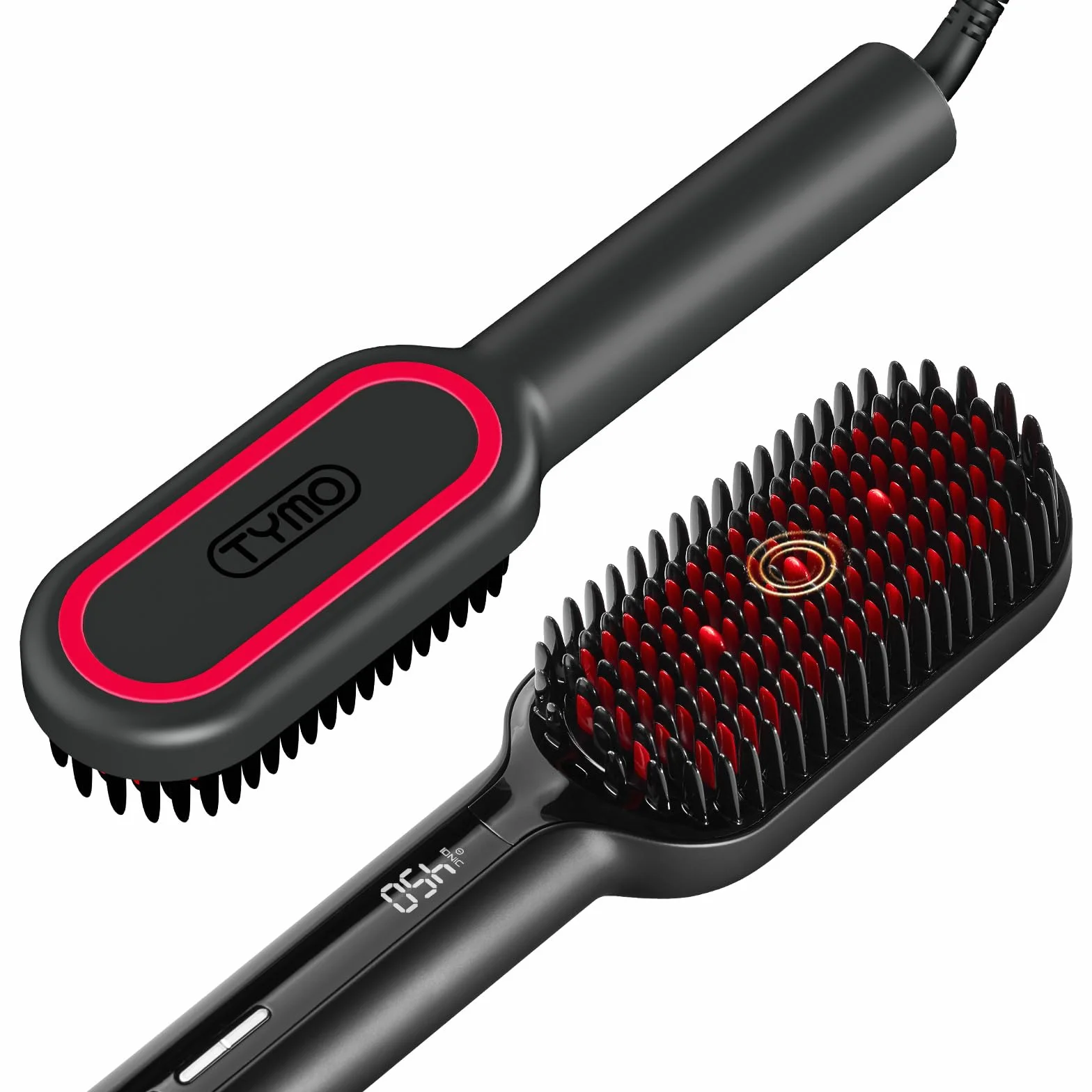 TYMO Iónico Cepillo Alisador Pelo - TYMO Ionic Plus Plancha del Pelo Profesional, Peinado Rápido, 16 Temperaturas, 80-230 ℃, Pantalla LCD, Voltaje Universal, Calentamiento Rápido, Anti-escaldaduras