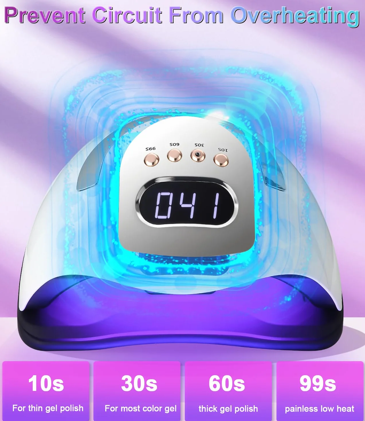 380W Lámpara de Uñas UV LED, 81pcs de cuentas LED Profesional Curado de Esmalte de Gel Secador de Uñas Rápido, con Función de Temporización para Manicura/Pedicure Nail Art en el Hogar y Salón