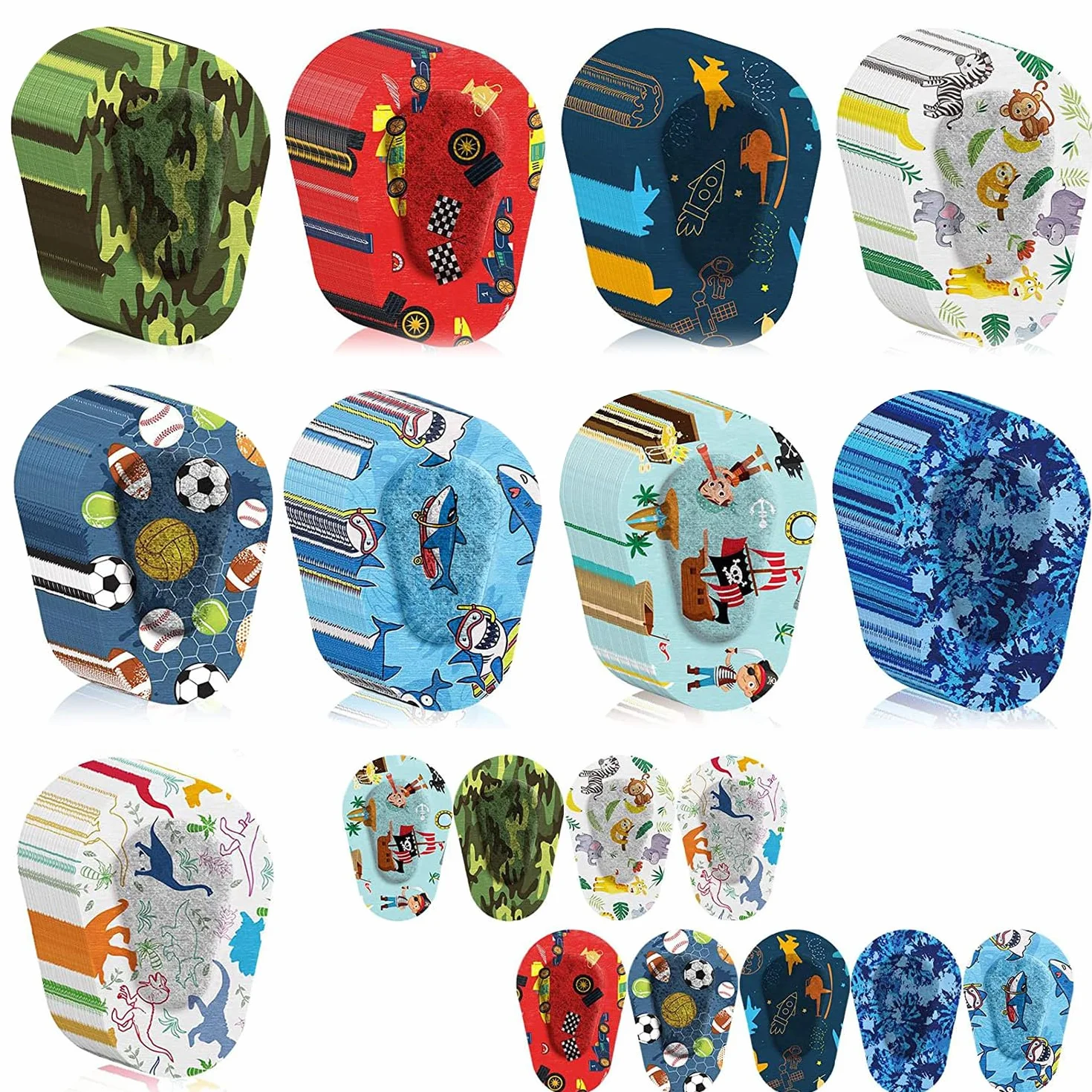 90 Piezas de parches para los ojos para niños, parche adhesivo para los ojos para niños Parche adhesivo para los ojos de algodón que bloquea la luz de verano para niños (9 Estilos)
