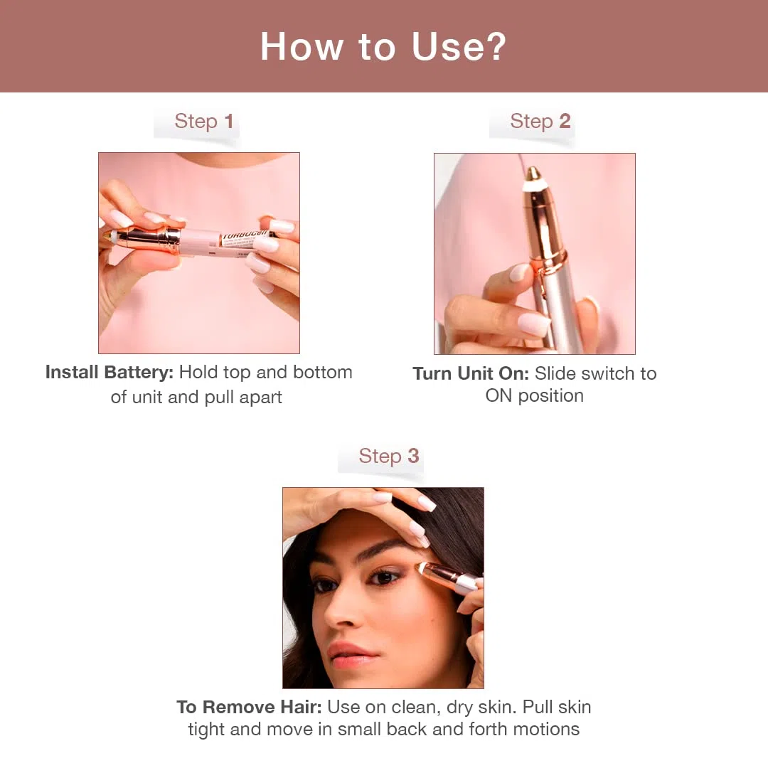 Finishing Touch Flawless Brows, cortapelos de precisión para cejas, nueva generación, suave y sin peligro rubor + espejo