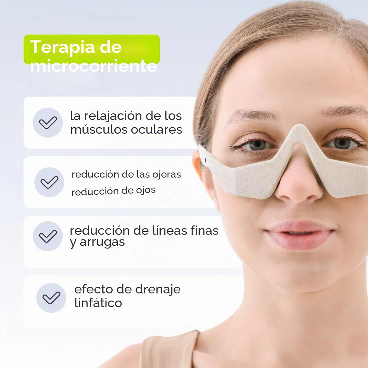 GESS Kuper - Gafas de microcorriente con 3 modos de intensidad, recargables, antienvejecimiento, levantamiento de la piel del contorno, microcorrientes faciales, estiramiento facial y antiarrugas
