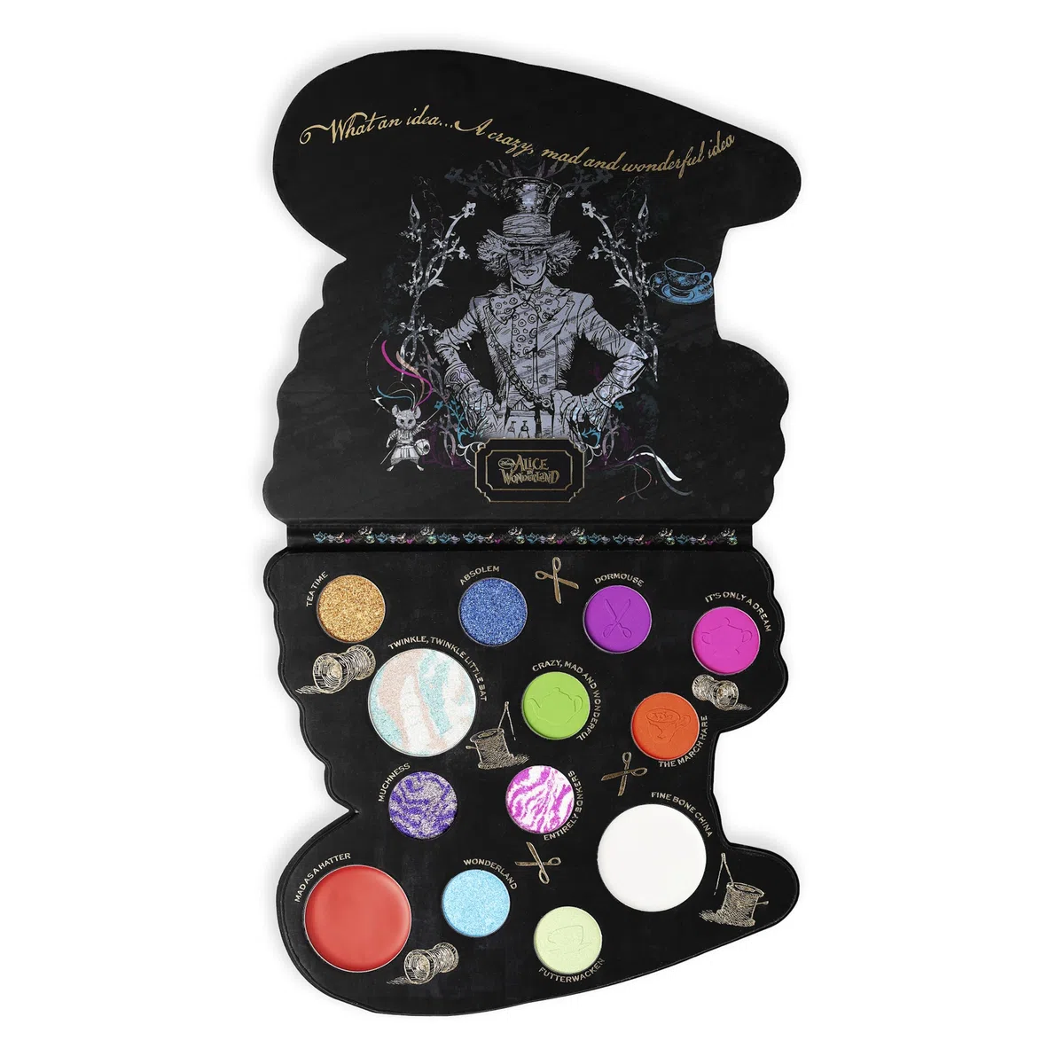 Revolution Beauty, Disney's Alice in Wonderland x Revolution Mad Hatter Paleta, Maquillaje de Ojos & Rostro para Disfraz de Halloween, Vegano & Libre de Crueldad